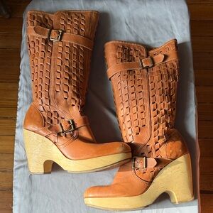 Kenneth Cole Brown Leather Knee-High Boots